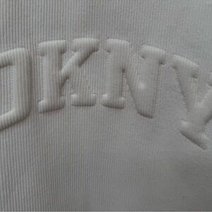 DKNY Embossed Logo Ribbed Shirt in White